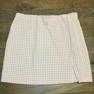 Divided H&M Pink Checkered Mini Skirt